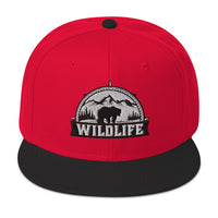 Load image into Gallery viewer, Adventure Snapback Hat black red color front view
