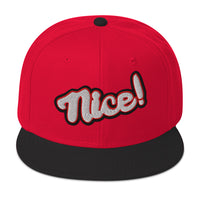 Load image into Gallery viewer, Nice Snapback Hat black black color front view
