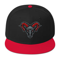 Load image into Gallery viewer, Caprinae Snapback Hat red black color front view
