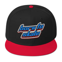 Load image into Gallery viewer, Born to Skate Snapback Hat red black color front view
